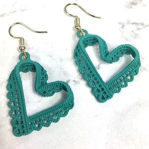 3 for $15 Green Heart Dangle Earrings